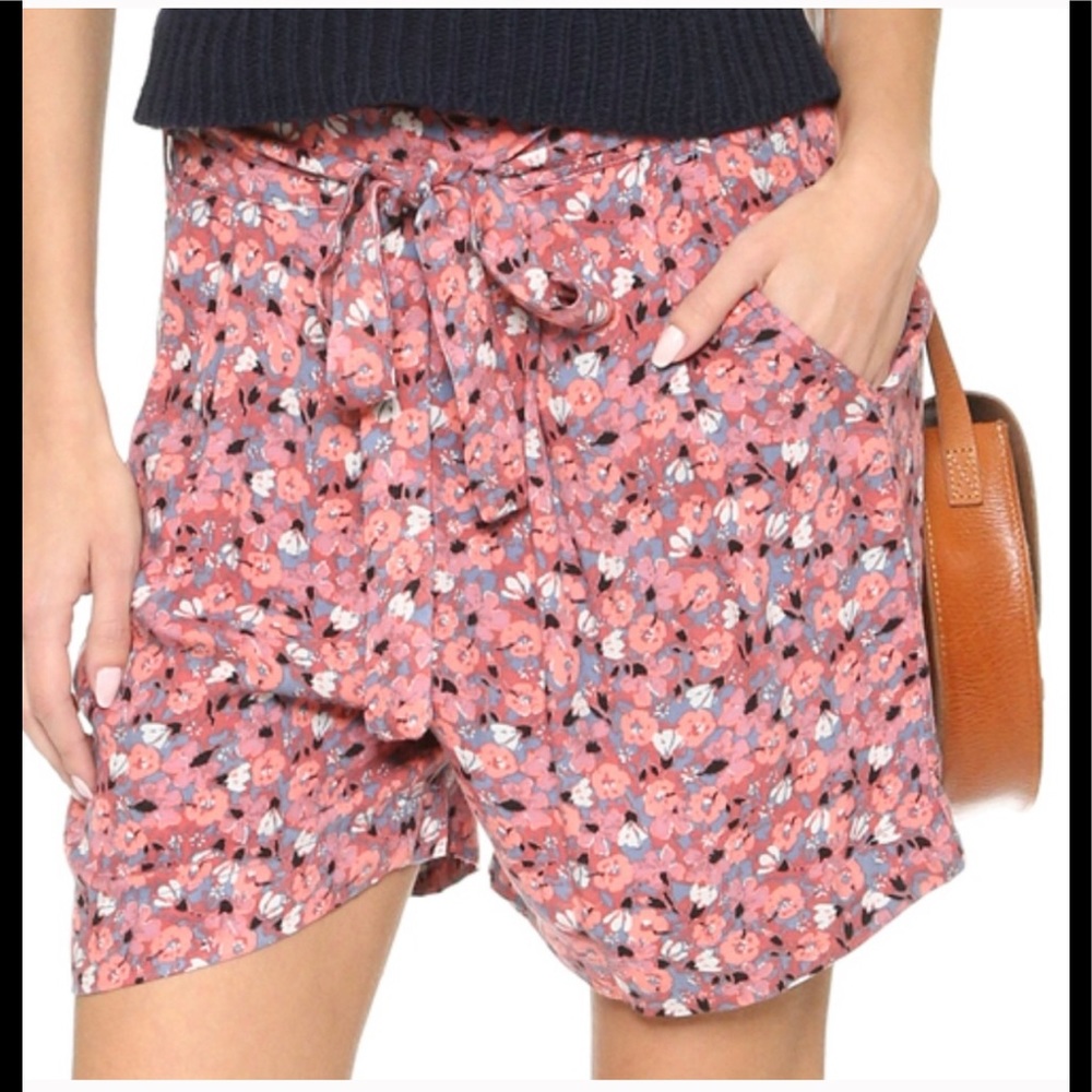 FREE PEOPLE Layla Floral Self Tie Belt Boho Shorts